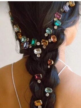 New! Gemstone Hair Clips (6 pieces) NWOT